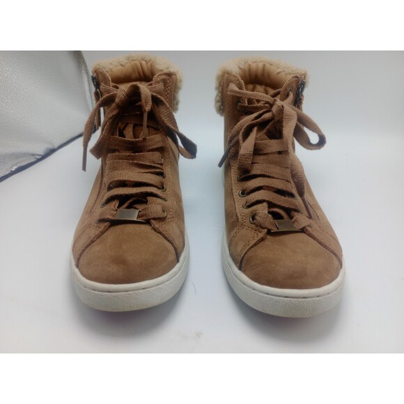 UGG Chestnut Leather High Top Lace Up Zipper Boots 1019716 Womens Sz 8 - Picture 2 of 12